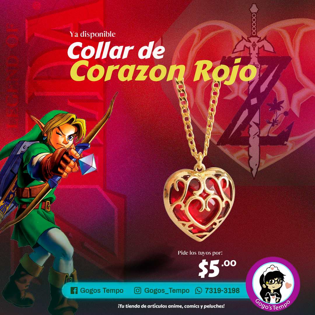 Collar corazón rojo, la de Zelda –